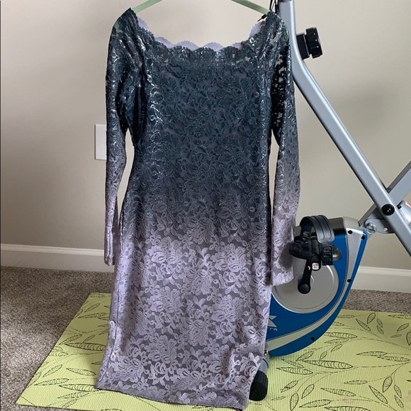 Gray Ombré Lace Dress Size 4 - Picture 1 of 7